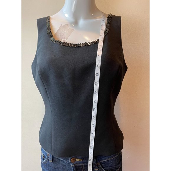 Kasper Womens Fitted Tank Top Scoop Neck Sleeveless Pullover Black Size 8P - Picture 3 of 7